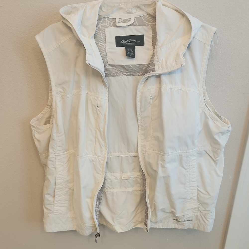 Eddie Bauer Women's White Hooded Vest